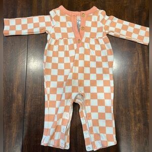 Cat & Jack Pink Checkered Romper (3-6M)